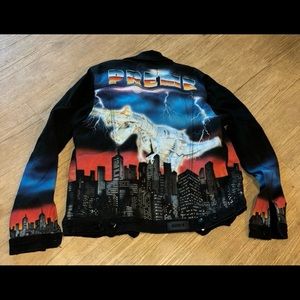 Preme Denim Jacket City Scape Size Large